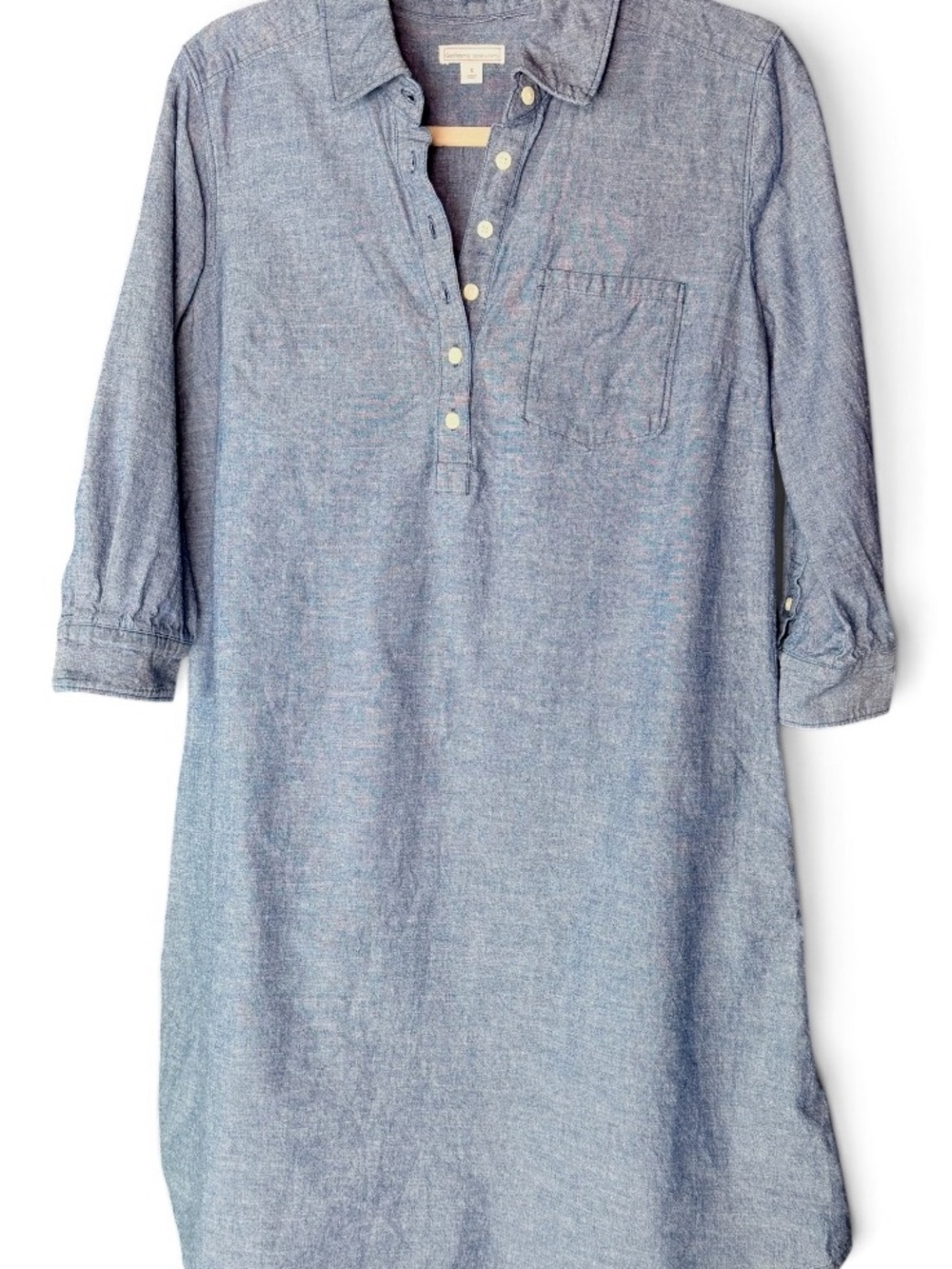 100% Cotton, Gap Maternity Chambray Popover Shirt Dress Blue Size S